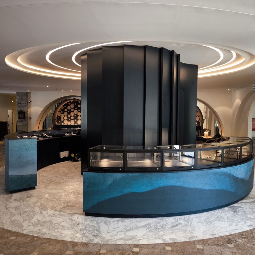 Reception Free Standing & κρυφή πόρτα ημικυκλική σε σχήμα τόξου